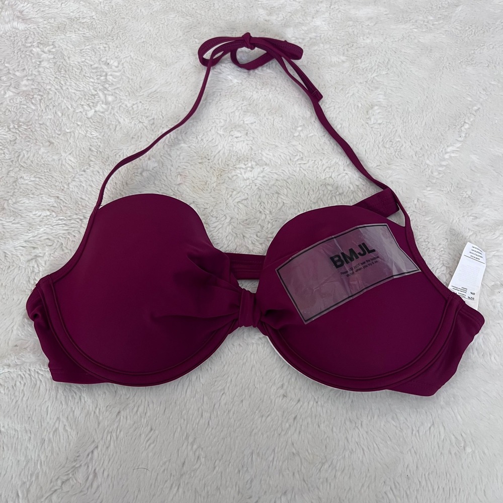 Cupshe‎ Womens Ruffle V-Neck One Piece Swimsuit & Bikini Top Set Plum Large NEW - Picture 10 of 15